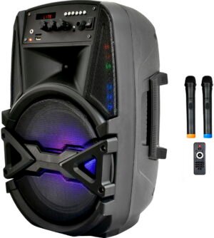 Мобільна акустична система Big 100BAT New (USB/MP3/FM/BT/TWS + 2pcs VHF mic)