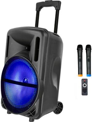 Мобільна акустична система Big 200BAT New (USB/MP3/FM/BT/TWS + 2pcs VHF mic)