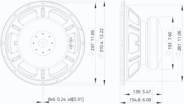 Динамік для акустичної системи Lavoce SSF122.50L-8