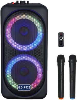 Мобільна акустична система Big JB X828 USB/MP3/FM/BT/TWS + 2pcs VHF mic